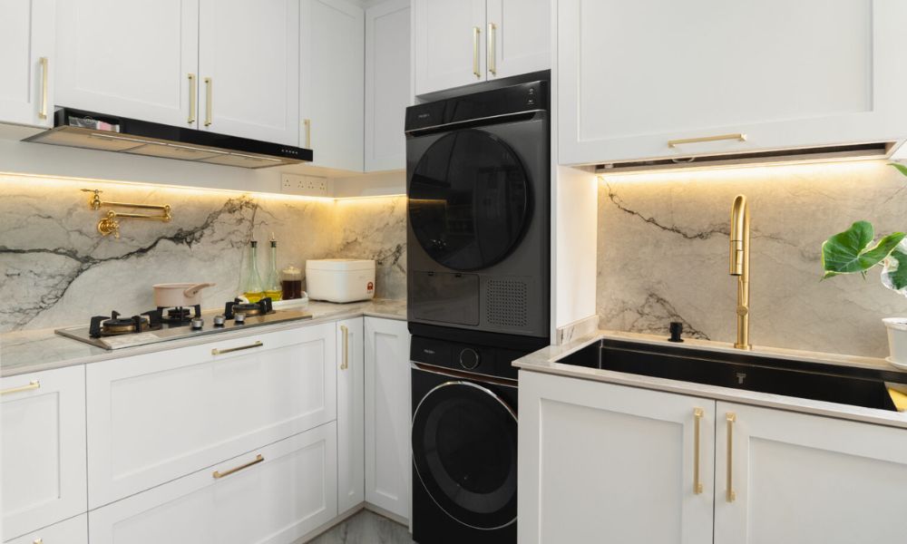aurastone sintered stone wet kitchen for condo