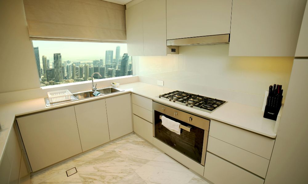 simple kitchen triangle workspace