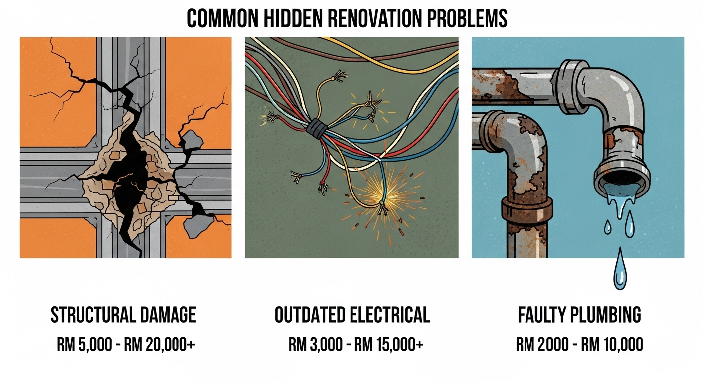 hidden renovation costs - plumbing, structural damage