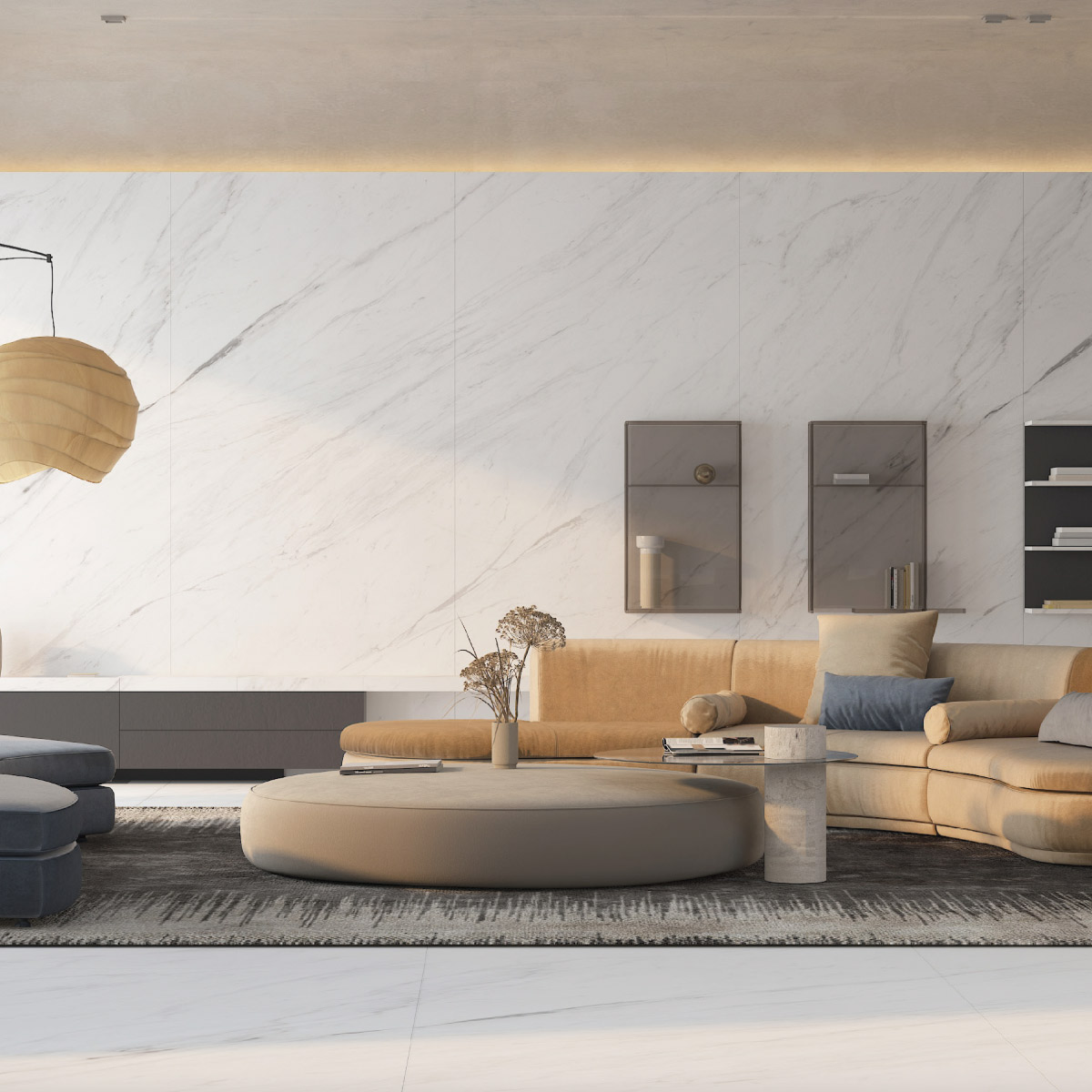 sintered stone as featured wall